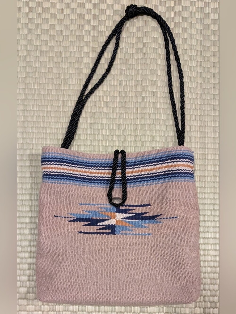Centinela Traditional Arts Chimayo Handwoven 100% Wool Bag w/ Engraved Button